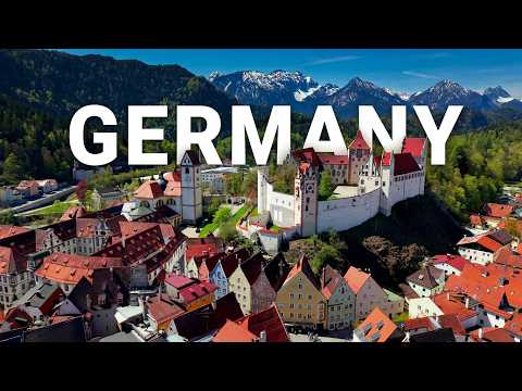 Cinematisch luchtbeeld rond Füssen in Duitsland.